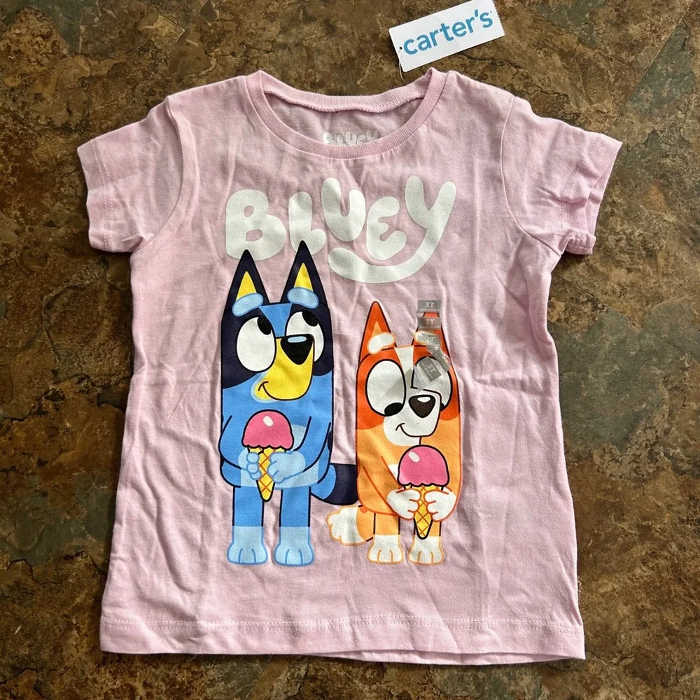 Carter's Bluey T-Shirt Toddler Girls Size 3T Pink Short Sleeve Top